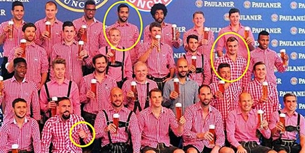 Bayern Münih'li 3 futbolcudan biralı resimlere red!