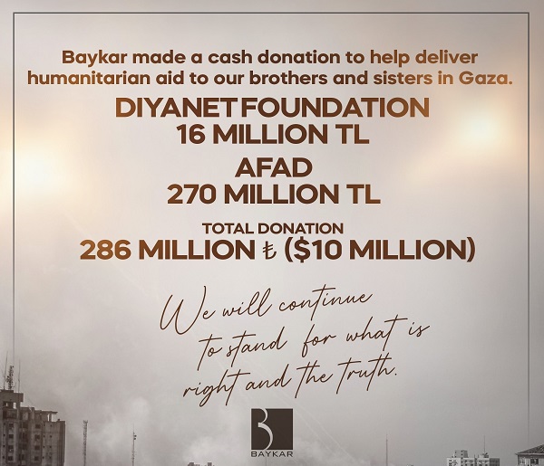 Baykar’dan flaş Gazze kararı