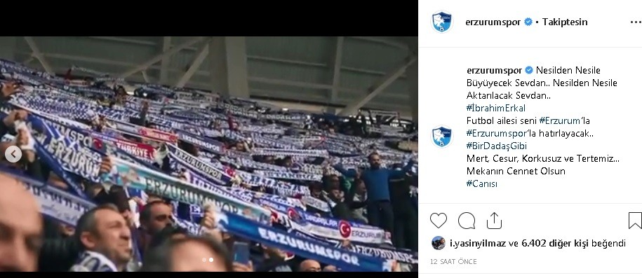 BB Erzurumspor, İbrahim Erkal’ı andı 