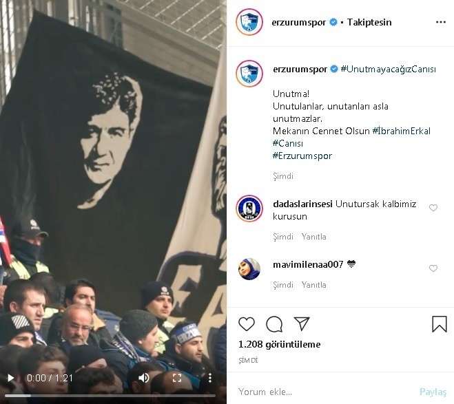 BB Erzurumspor İbrahim Erkal’ı andı 