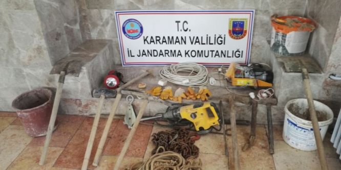 Karaman’da kaçak kazı operasyonu!