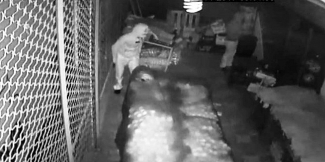 Marketten hırsızlık anı güvenlik kamerasına yansıdı