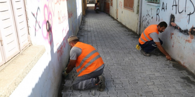 Kurtuluş Mahallesi’nde parke taşı çalışmaları başladı