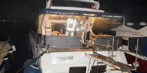 Bebek Sahili'nde tekne yangını