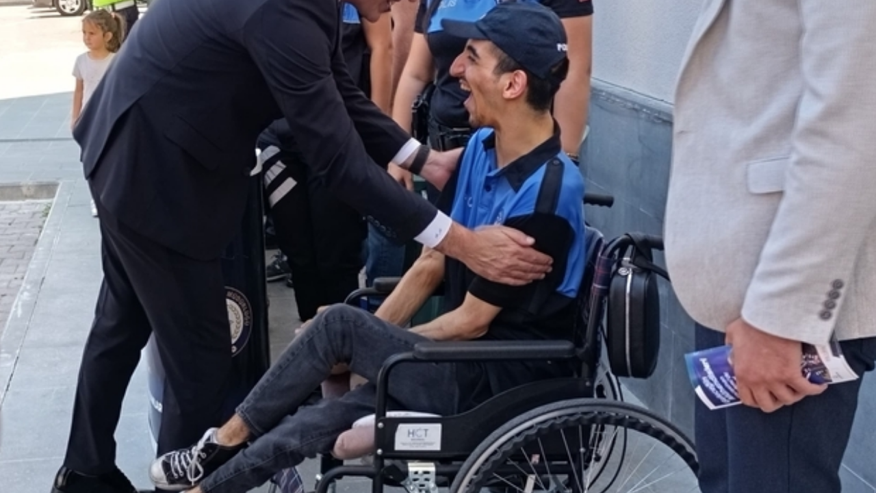Bedensel engelli Hasan Can'ın polislik hayali gerçek oldu