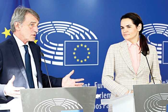 Belaruslu muhalif lider Brüksel’de destek arıyor