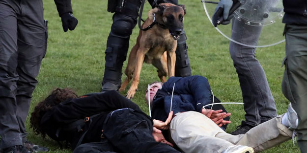Belçika polisinden orantısız şiddet