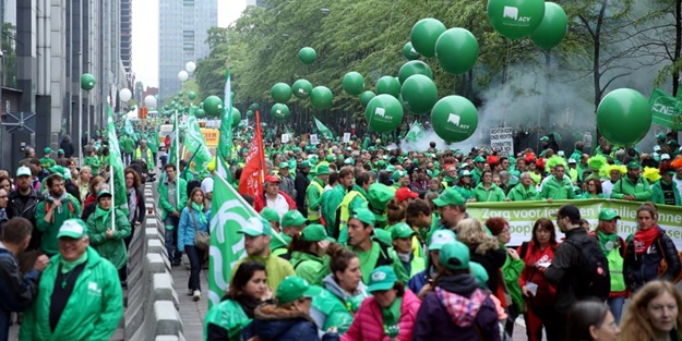 Belçika'da hükümet karşıtı gösteriler
