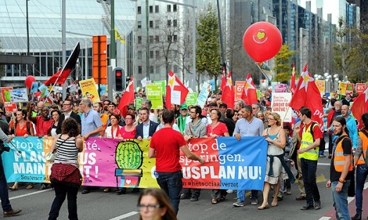Belçika'da hükümet protesto edildi