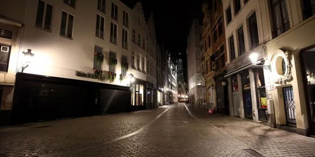 Belçika'da sokağa çıkma yasağı başladı