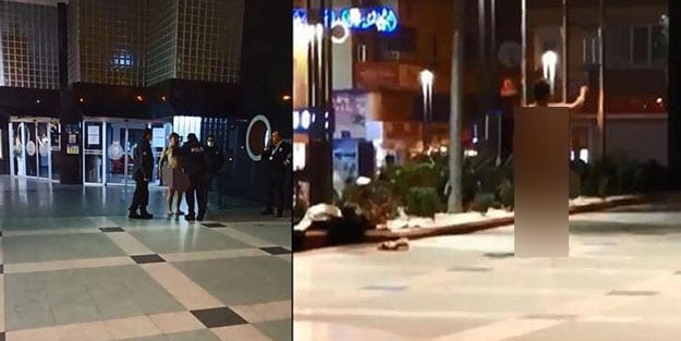Belediye binasına giremeyince soyundu
