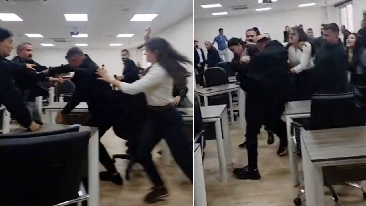 Belediye meclisinde meydan savaşı! Kimin kime vurduğu belli olmadı, kavgada kadınlar da yumruk salladı