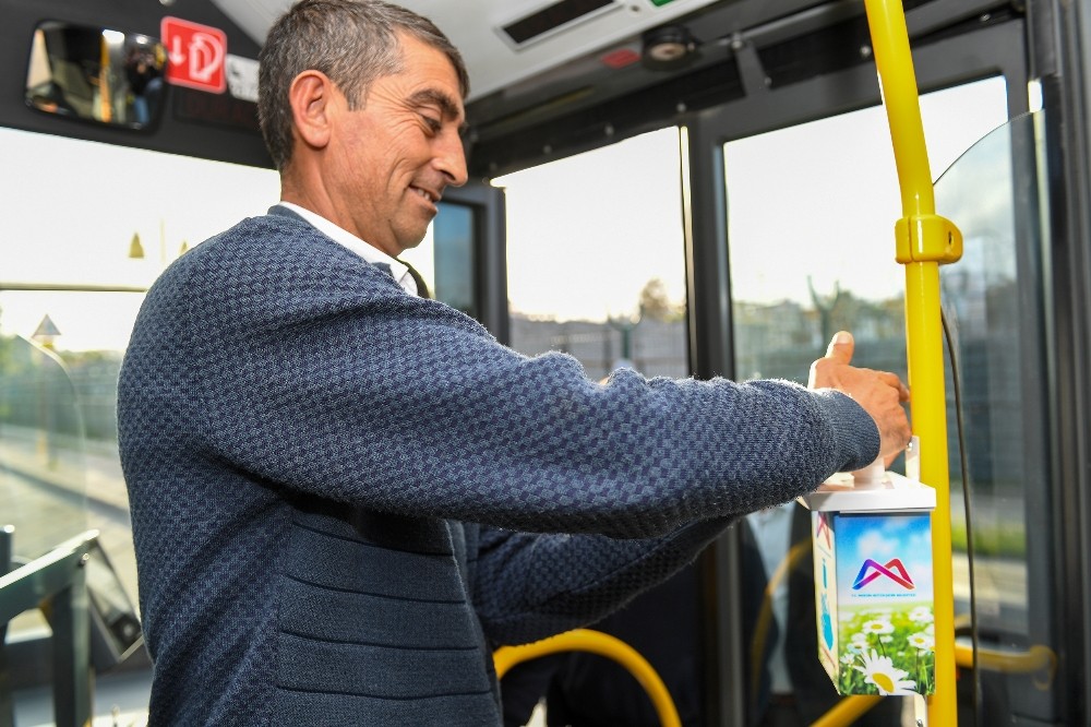 Belediye otobüslerinde tüm tedbirler alındı 