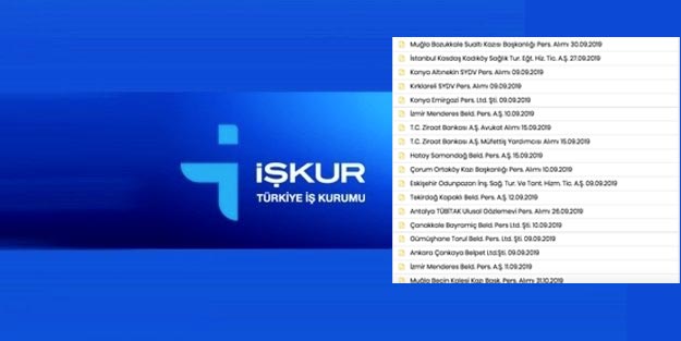 Belediye personel alımları İŞKUR kamu alım başvurusu