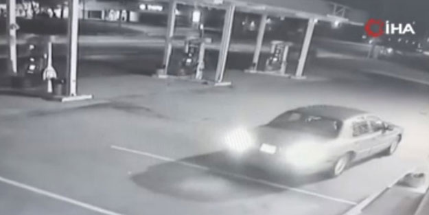 Benzin istasyonunda driftin sonu kötü bitti