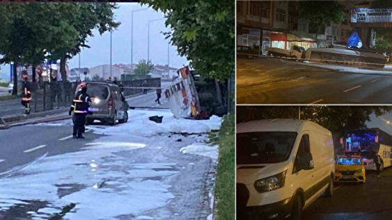 Benzin tankeri kaza yapınca çevredeki evler tahliye edildi! Araçlar hurdaya döndü