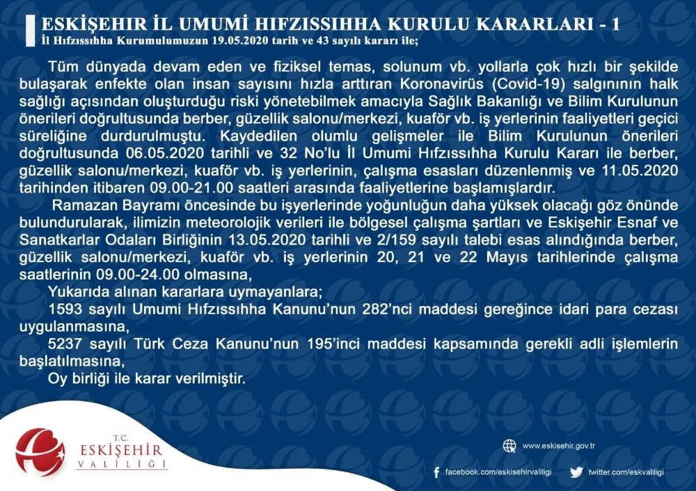 Berber, güzellik salonu ve kuaförlerin çalışma saatleri değişti 