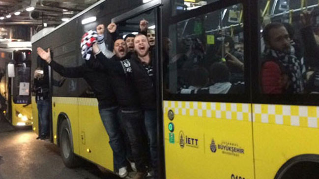 Beşiktaşlılar 30 otobüsle TT Arena'ya gitti