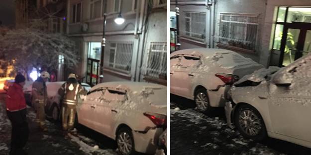 Beşiktaş'ta itfaiye aracı 7 araca çarparak durabildi!