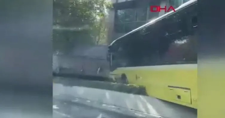 Beşiktaş’ta otobüs kaldırıma çıktı! Yolcular büyük şok yaşadı