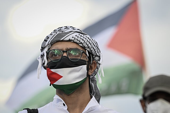 Beyaz Saray'ın önünde büyük protesto! İsrail ile ABD yönetimine bayrak açtılar