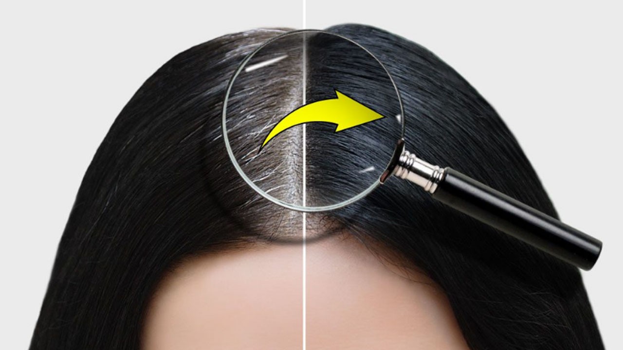 Beyazlamış saçlarınızı siyaha dönüştürün! Beyaz saçları 1 saatte doğal rengine çeviriyor!