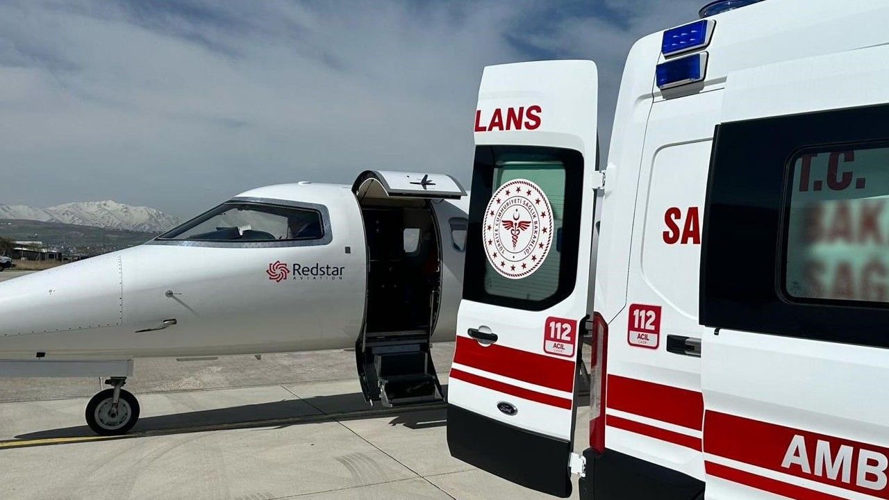 Beyin kanaması geçiren hasta için ambulans uçak devreye girdi