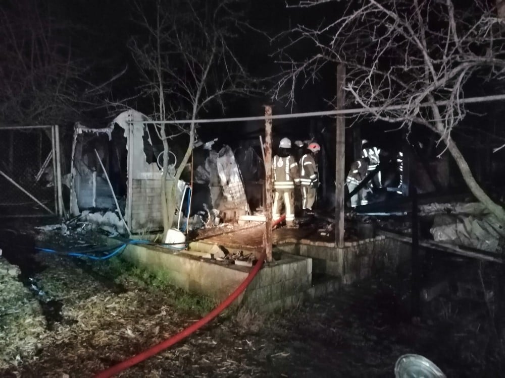 Beykoz’da bir çiftlik alev alev yandı, çobanlar faciayı engelledi 