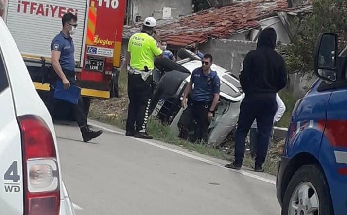 Beypazarı’nda köpeğe çarpmamak için araç takla attı: 1 yaralı 