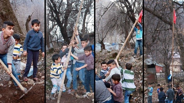 Beytüşşebaplı çocukların bayrak sevgisi