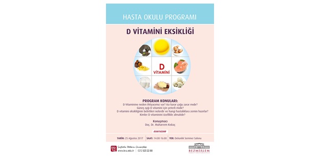 Bezmialem'de “D Vitamini eksikliği” konulu etkinlik düzenlenecek