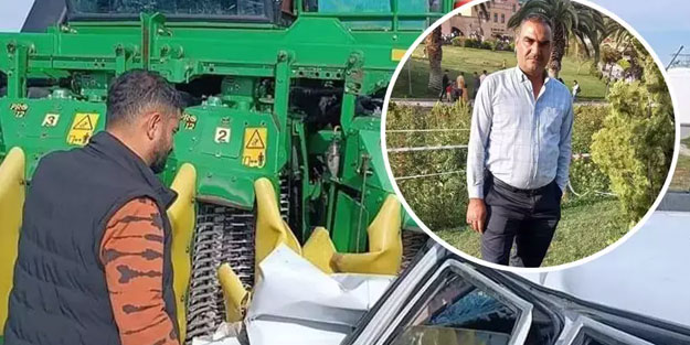 Biçerdövere çarpan araçtaki 1 kişi hayatını kaybetti