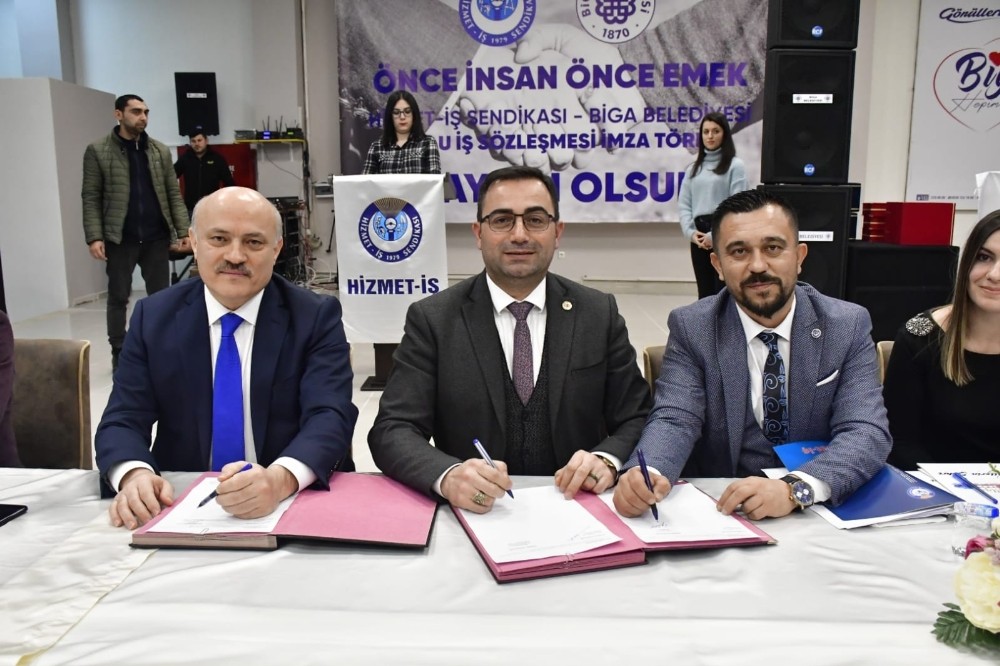 Biga Belediyesinde toplu iş sözleşmesi imzalandı 