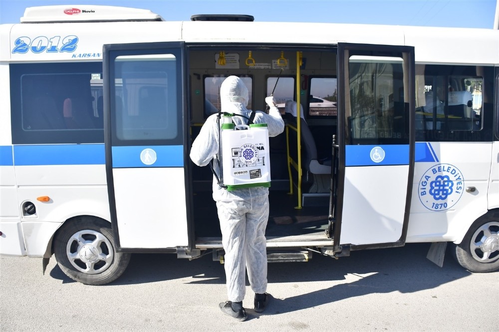 Biga Belediyesi’nden koronavirüs tedbirleri 