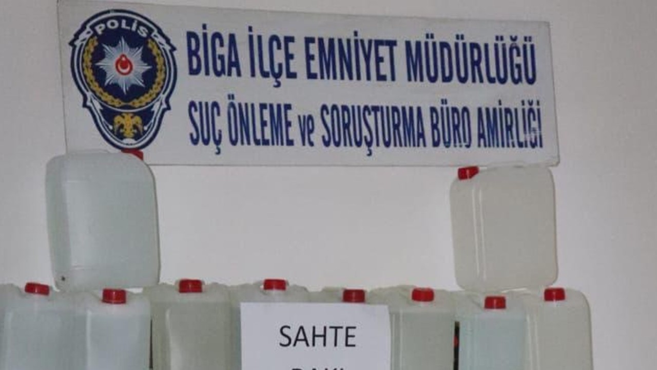 Biga’da sahte içki operasyonu