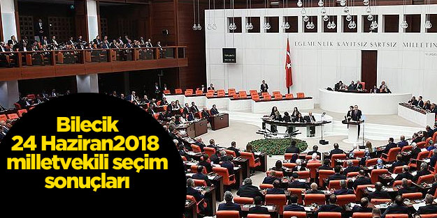 Bilecik 24 Haziran cumhurbaşkanı ve 27. dönem milletvekili genel seçim sonuçları