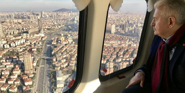 Binali Yıldırım İstanbul'u havadan inceledi