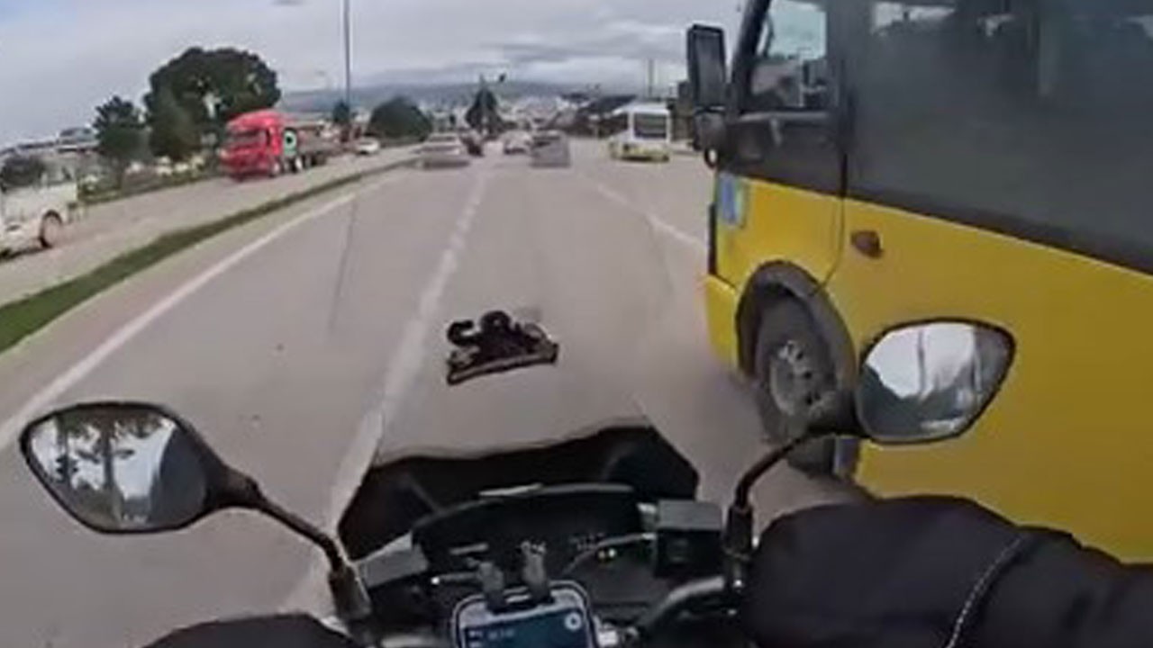 Bir anlık refleks kazayı böyle önledi!