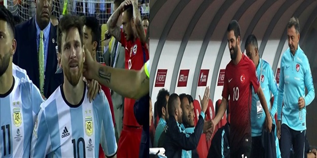 Bir tarafta Messi diğer taraftan Arda Turan...