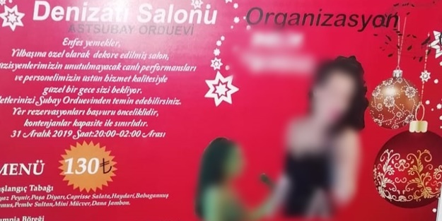 Bir yanda Barış Pınarı Harekatı, diğer yanda yılbaşı kutlaması! Orduevine yakışmayan etkinlik