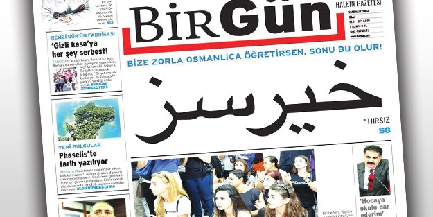 Birgün gazetesinin Osmanlıca manşeti elinde patladı