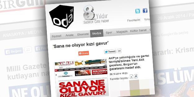 Birgün'e 'kızıl gavur' denildi Odatv üzerine alındı