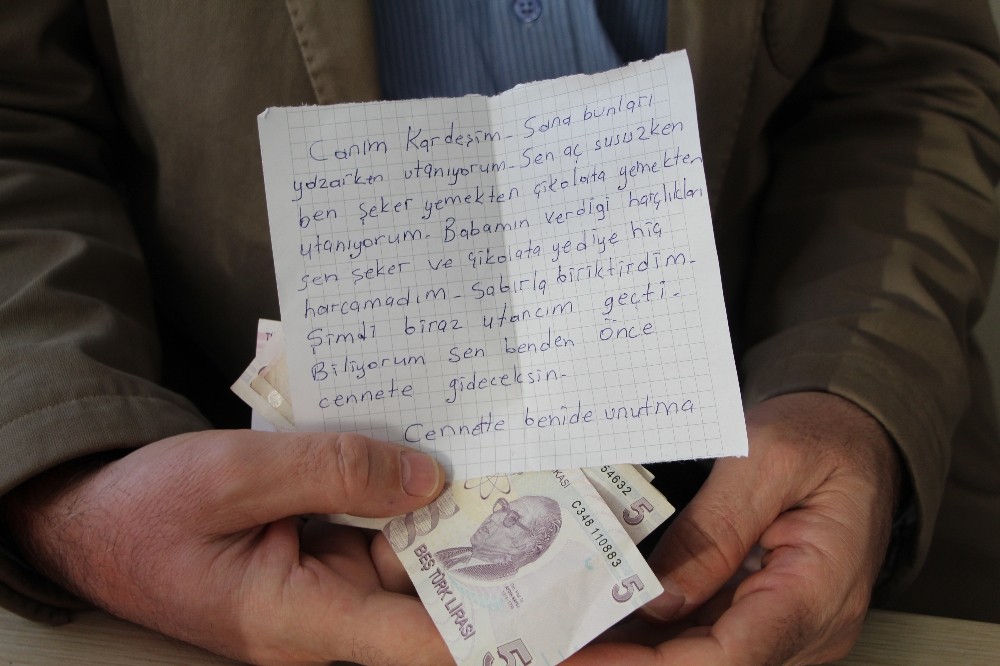 Biriktirdiği harçlığını, duygu yüklü bir mektupla bağışladı 