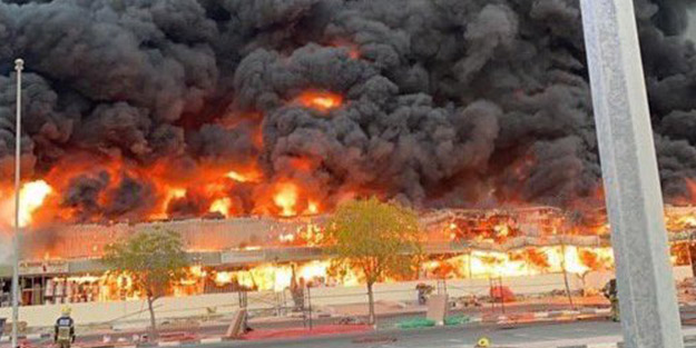 Arap ülkesinde korkunç yangın! Siyah dumanlar gökyüzünü kapladı