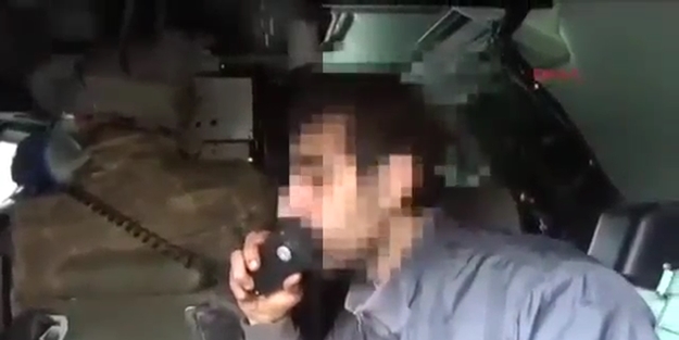 Teslim olan terörist polis aracından bu anonsu yaptı