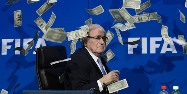 Blatter'e dolarlı protesto