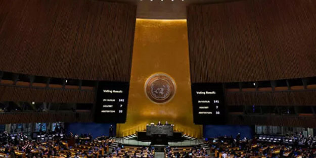 BM'den Rusya'ya çağrı! 141 oyla kabul edildi