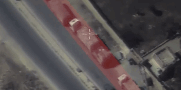 İşte vurulan BM konvoyunun görüntüleri