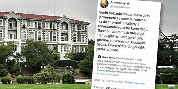 Boğaziçili faşist akademisyenden başörtülülere tehdit!