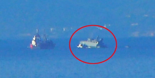 Bölgede hareketli anlar! Yunan savaş gemisi battı